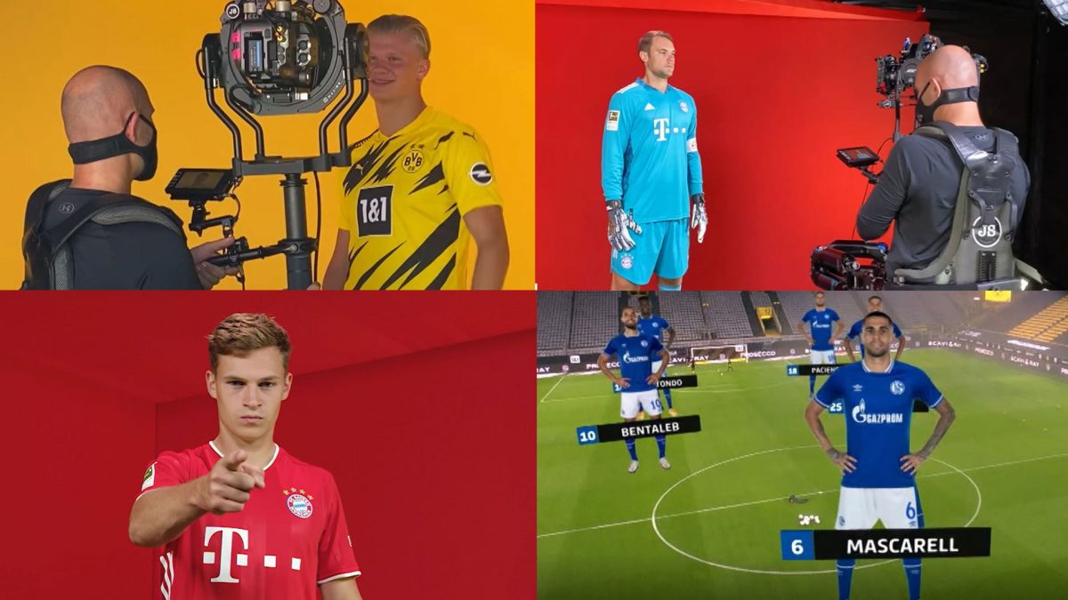 Collage von den Dreharbeiten der DFL Media Days 2020/21